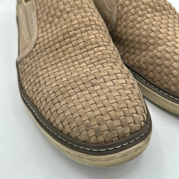 Johnston & Murphy McGuffey tan woven slip-on loafers, size 10 - Picture 2 of 16